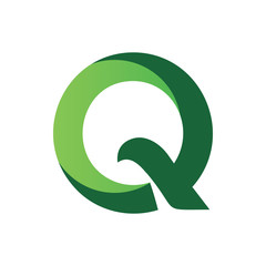 green nature color letter q logo design