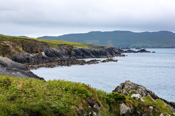 Fototapeta na wymiar Panorama of irish coast in the summer III