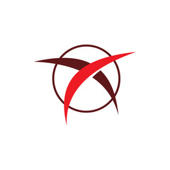 red circle letter x logo design
