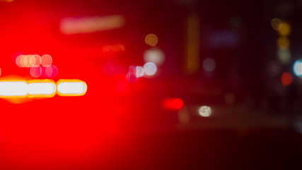 blurred police red lighting in the dark. © B SIDE Z