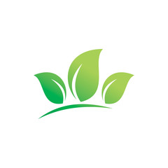 green nature leaf group color logo design