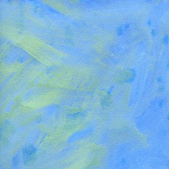 Abstract painted texture in blue and green