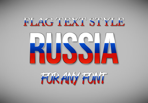 Russia Flag Text Style Mockup