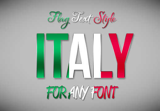 Italy Flag Text Style Mockup
