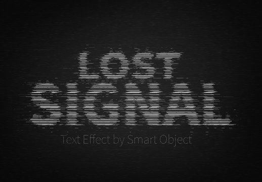 Lost Signal Text Effect Mockup