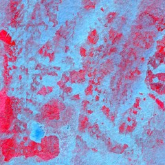 Abstract paint texture in red and turquoise blue