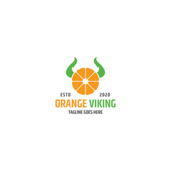Orange Viking Logo Template - Vector