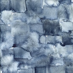 Indigo Blue Watercolor Abstract Painting