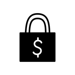 Isolated money padlock silhouette style icon vector design