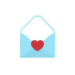 Love letter icon. Icon email with heard. Vector, illustration, flat.