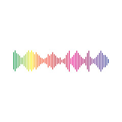 Sound Wave. Colorful sound waves for party, DJ, pub, clubs, discos. Audio equalizer technology. illustration