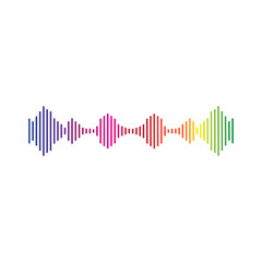 Sound Wave. Colorful sound waves for party, DJ, pub, clubs, discos. Audio equalizer technology. illustration