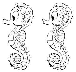 Niedliche Seepferdchen - Vektor-Illustration