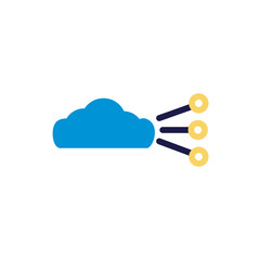 cloud computing with lines network lineal color style