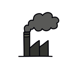 factory doodle icon, vector illustration