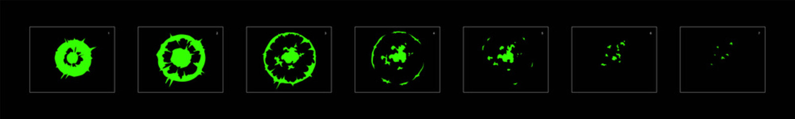Shine liquid blast animation effect. frame by frame classic animation sprite sheet for game, cartoon, video, animation or motion