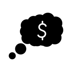 Isolated money dollar cloud silhouette style icon vector design