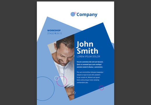 Creative Flyer Leaflet Design Layout with Geometric Shapes