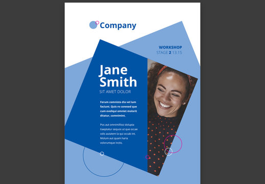 Creative Flyer Leaflet Design Layout with Geometric Shapes