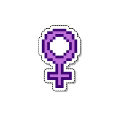 feminine symbol pixel icon, vector illustration