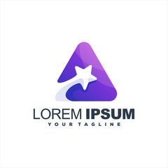 awesome star gradient logo design