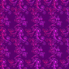 Seamless vector illustration, floral pink and dark pink gradient pattern. 