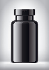 Bottle on background. Glossy version. 