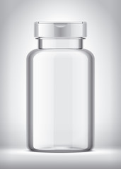 Bottle on background. With White Cap. 