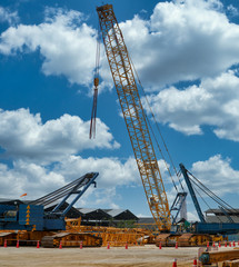 Fototapeta na wymiar Mobile Crane in Construction Area.