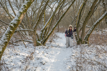 Woman  and winter