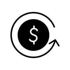 Naklejka premium Isolated money coin with arrow silhouette style icon vector design