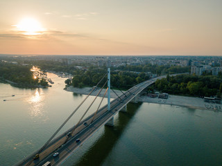 Fototapeta na wymiar Liberty bridge in Novi Sad