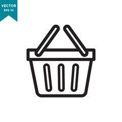 shopping basket vector icon in trendy flat design 