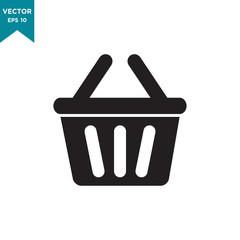 shopping basket vector icon in trendy flat design 