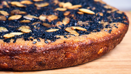 homemade baked bread with cereals and seeds