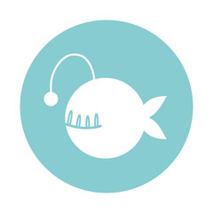 Isolated fish block style icon vector design