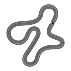 Race track on white background, vector illustration