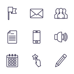 Isolated social media line style icon set vector design