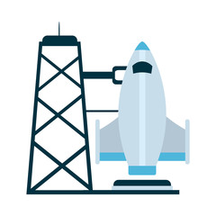 Fototapeta premium Isolated rocket flat style icon vector design