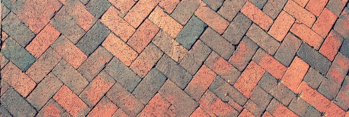 Close up on crosshatch brick pattern