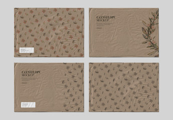 Landscape Kraft Envelope Mockup