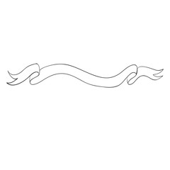 outline banner, isolated object on a white background,