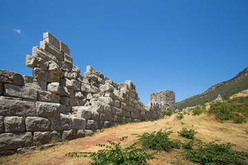 Ancient Messene wall ruins, Peloponnese, Greece