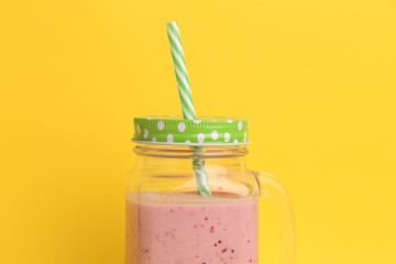 blackberry smoothie in color background