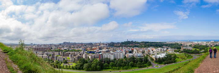 High angle view of the cityscape from Holyrood Park