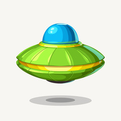 cartoon colorful ufo on white © ifh85