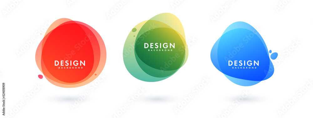 Wall mural set of round colorful vector shapes. abstract vector banners. design elements. vector illustration