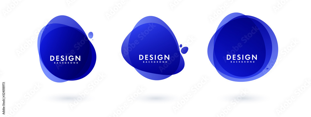 Wall mural set of round colorful vector shapes. abstract vector banners. design elements. vector illustration