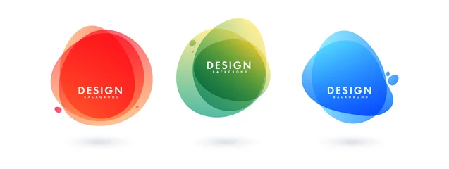 Tuinposter Set of round colorful vector shapes. Abstract vector banners. Design elements. vector illustration © Vitaliy