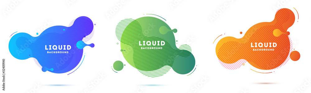 Fototapete gradient geometric banners with flowing liquid shapes. dynamic fluid design for logo, flyers or pres
